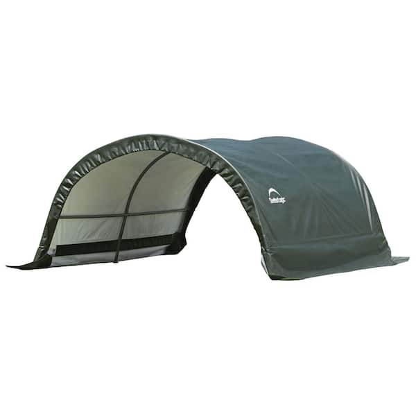 ShelterLogic 8 ft. W x 10 ft. D x 5 ft. H Small Round Livestock Portable Shelter with Waterproof UV Protecting Fabric