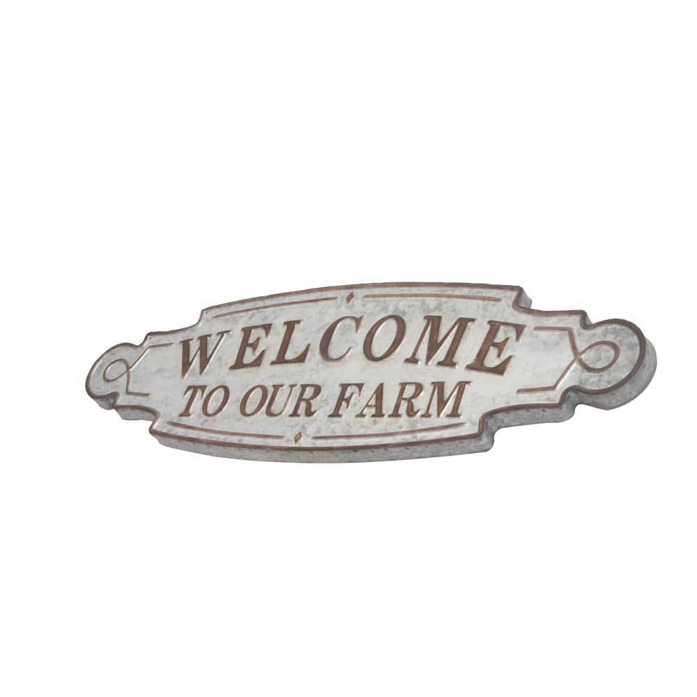Rustic Brown and Gray Iron Farmhouse Wall Sign