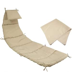 27 in. x 88.5 in. Replacement Outdoor Chaise Lounge Cushion with Umbrella in Beige