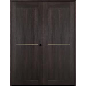 Vona 07 1H Gold 60 in. x 80 in. Left Hand Active Veralinga Oak Wood Composite Double Prehung Interior Door