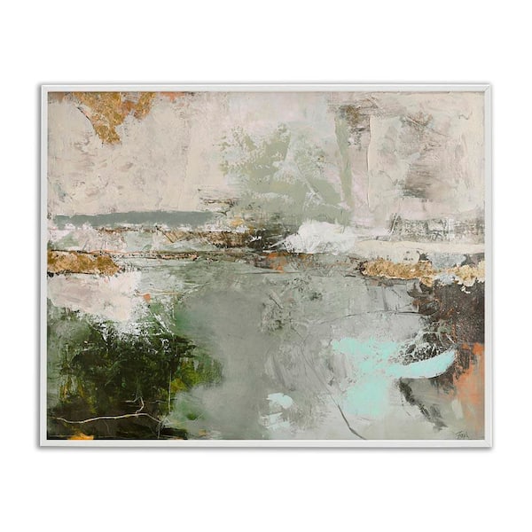 Abstract Seascape Landscape by Design Fabrikken White Framed Abstract Giclee Art Print 16 in. x 20 in.