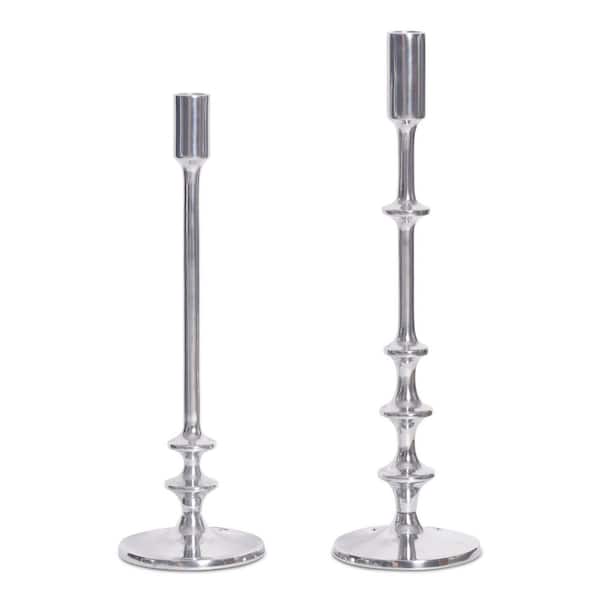 NADAAL STUDIOS Kynar Candle Holders, Polished Nickel Finish