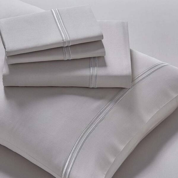PRICELESS HOME 4-piece Dove Gray Microfiber Full Bed Sheets Set