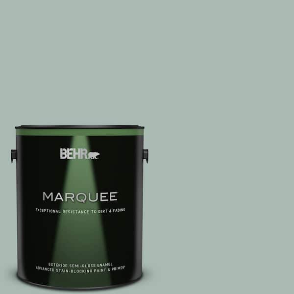 BEHR MARQUEE 1 gal. #BXC-85 Quiet Teal Semi-Gloss Enamel Exterior Paint & Primer
