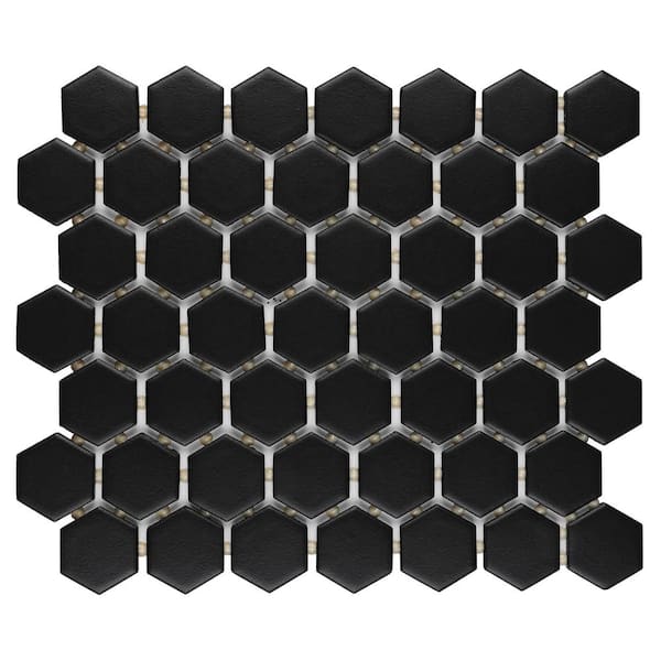 Daltile Re Matte Black Hexagon 10, Daltile Hexagon Tile