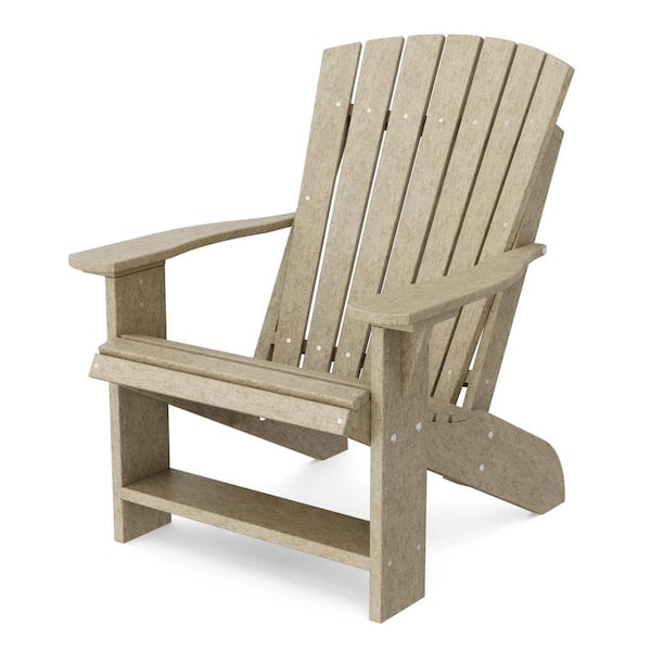 Heritage Weathered Wood Plastic Outdoor Adirondack Chair