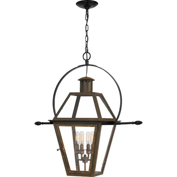 Quoizel Rue De Royal 4-Light Bronze Outdoor Pendant Light