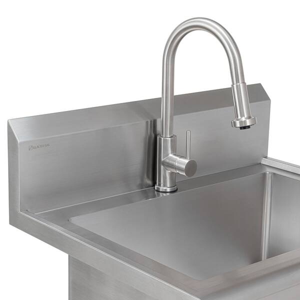 thumbnail image 2 of Steelton 24x24x14 Stainless Steel Commercial Utility Sink With Faucet – 1 Compartment – Prep/Laundry Use 2 of 6