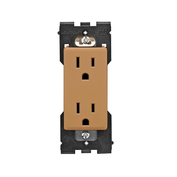 Leviton Renu 15 Amp Tamper Resistant Duplex Outlet - Warm Caramel-DISCONTINUED