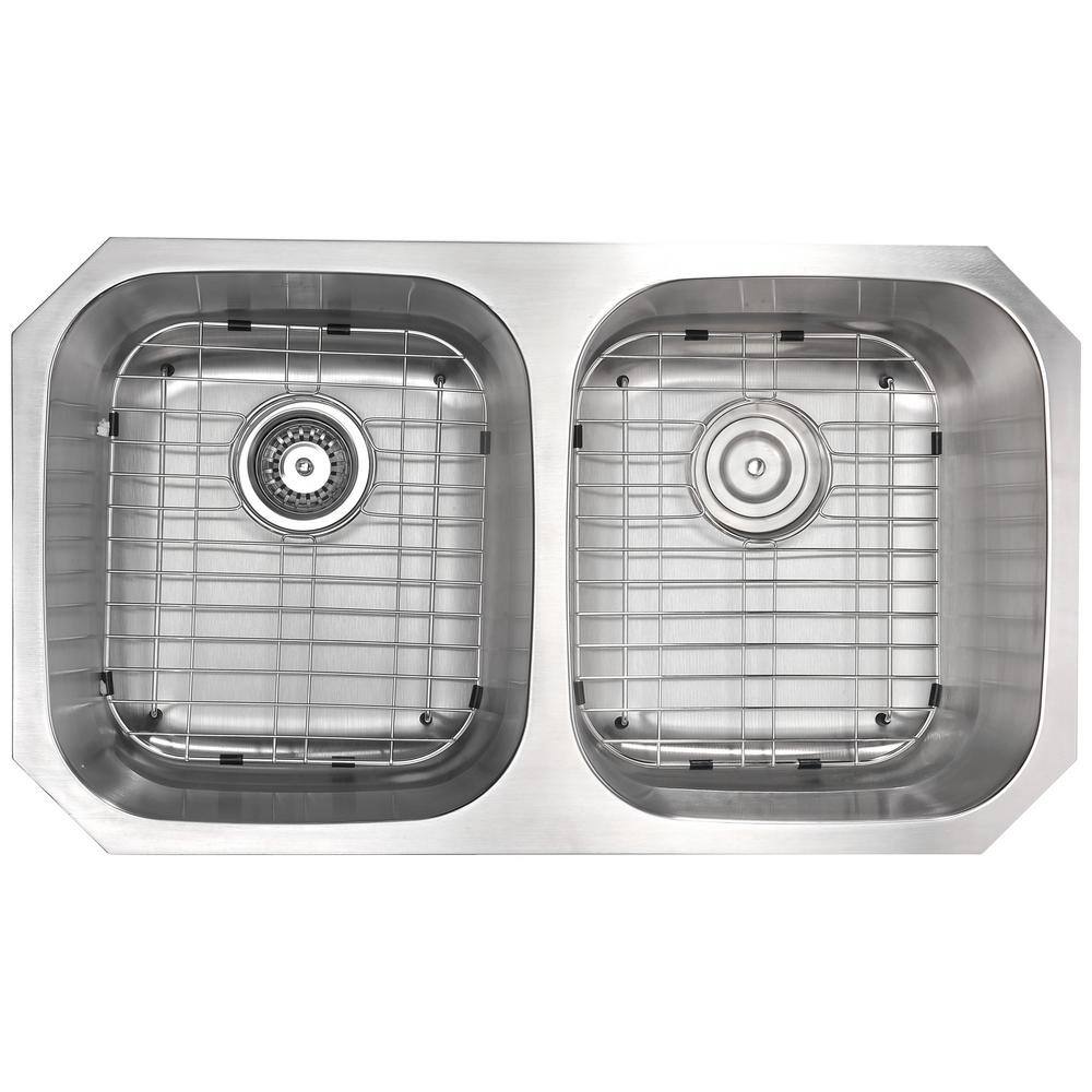 Moore 32'' Double Bowl Stainless Steel Undermount Kitchen Sink