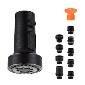 3 Function Kitchen Faucets Head Replacement with 9-Adapters in Oil Rubbed Bronze