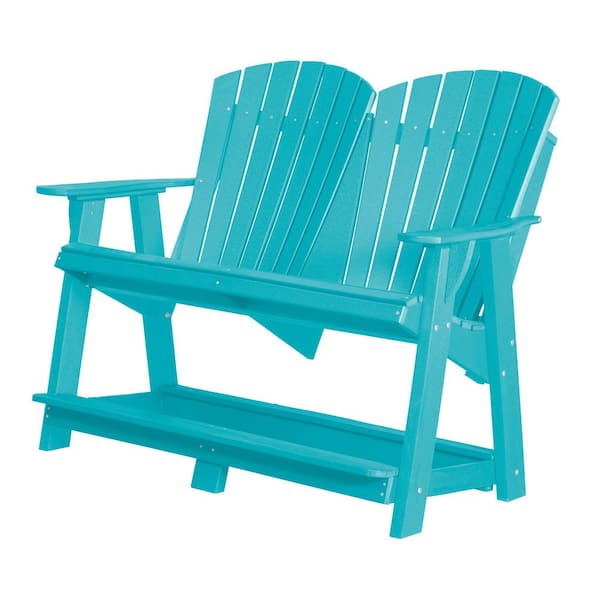 WILDRIDGE Heritage Aruba Blue Plastic Outdoor Double High Adirondack
