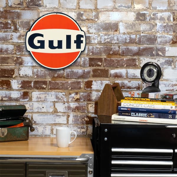 Open Road Brands Gulf Oil Embossed Tin Sign 11181156-S - The Home