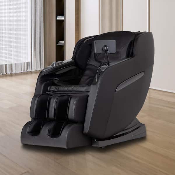 Hiro LT Series Black Faux Leather Reclining 3D Massage Chair with Japanese Brushless Motor and Zero Gravity