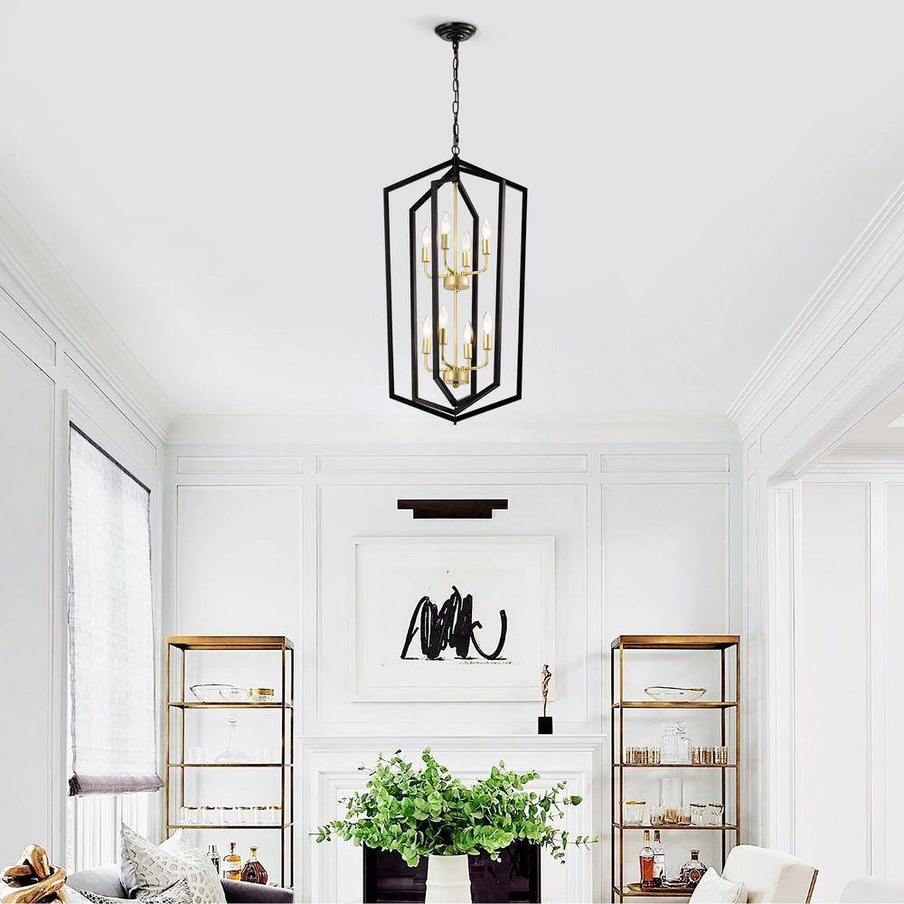 Lantern Series 40-Watt 8-Light Black Metal Lantern Mini Pendant Light, E12 Bulb Not Included price history on PriceWatchPro