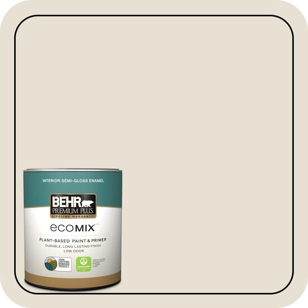 1 qt. #MQ3-13 Crisp Linen Semi-Gloss Enamel EcoMix Plant-Based Interior Paint & Primer price history on PriceWatchPro