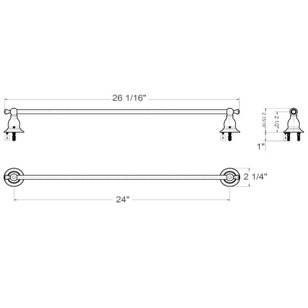Oakmont Oil-Rubbed Bronze 24-Inch Wall Mounted Towel Bar