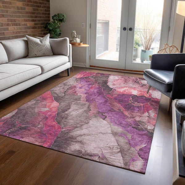 Chantille Machine Washable Indoor/Outdoor Abstract ACN1864 Blush 5 ft. x 7 ft. 6 in. Accent Rug