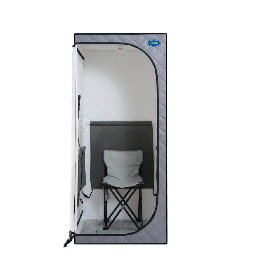 Portable Full-Size Grey 1-Person Carbon Far infrared Sauna with Remote cont