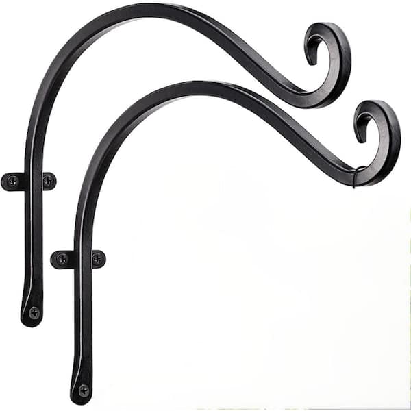 Metal Hanging Plant Hanger Outdoor 12" Wall Hook for Bird Feeder & Flower Baskets Rust-Resistant Hanging Plant Bracket