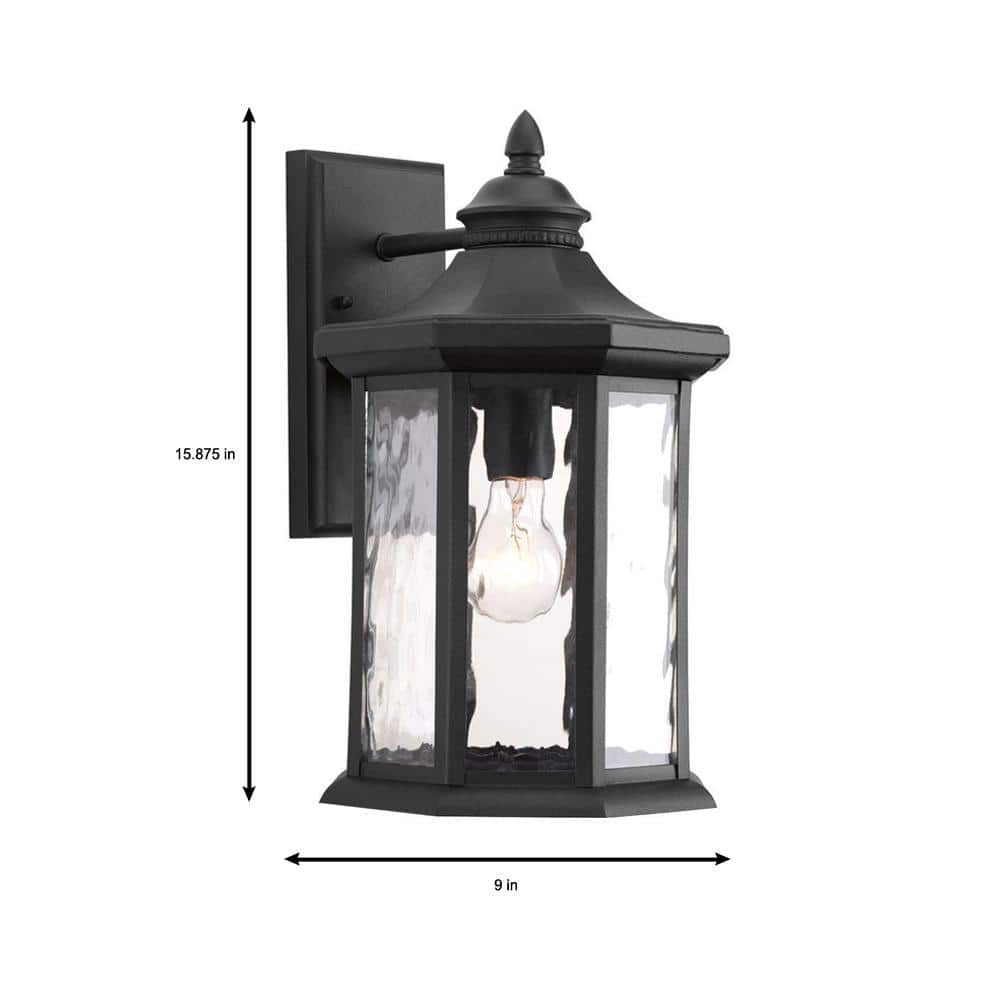 Antique Bronze and Black Octagonal Wall Lantern Sconce