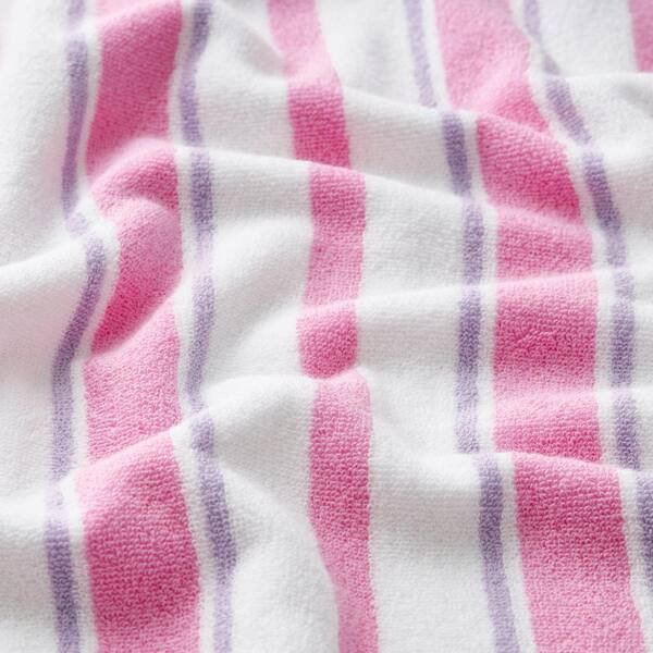 Pink and white discount striped bath towels