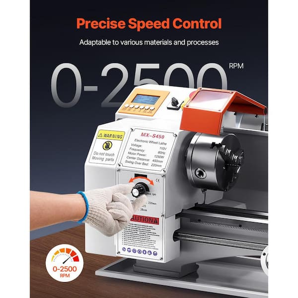 SKYSHALO Metal Lathe Machine, 8.7 x 18 in. Precision Bench Power