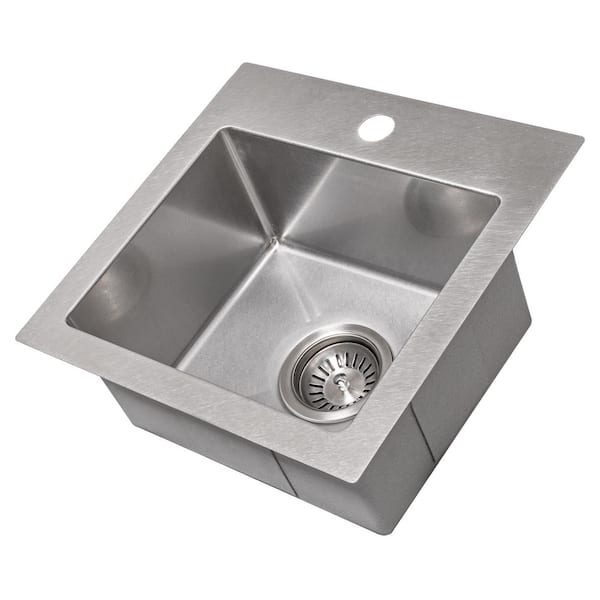 ZLINE Kitchen and Bath ZLINE Donner 15" Topmount Single Bowl Bar Sink in DuraSnow Stainless Steel (STS-15S)