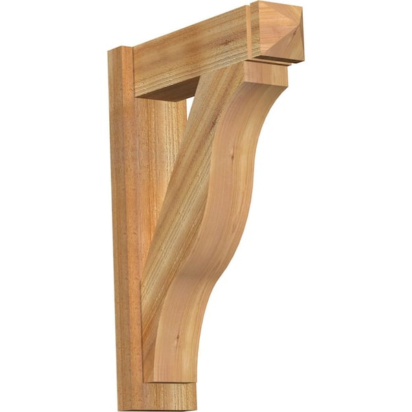 Ekena Millwork 6 in. x 28 in. x 20 in. Western Red Cedar Fuston Arts and Crafts Rough Sawn Outlooker