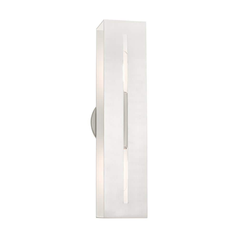 Soma Brushed Nickel 18" Dimmable 2-Light Outdoor Vanity Sconce
