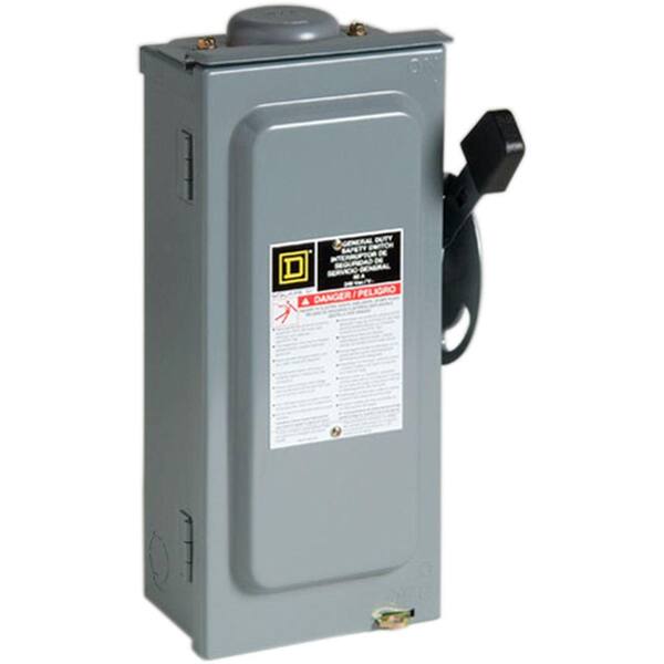 Square D 60 Amp 240-Volt 2-Pole Fused Outdoor General Duty Safety Switch