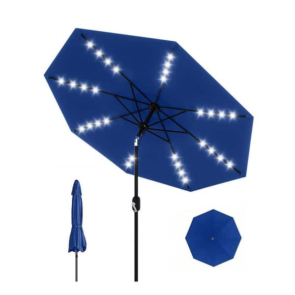 9 ft navy blue patio umbrella 8 rib 9ft Replacement Canopy button tilt function that lets you adjust the shading angle flexibly Maypex 9 ft. Steel 8-Rib