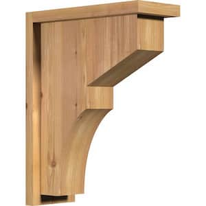 5-1/2 in. x 14 in. x 18 in. Western Red Cedar Monterey Smooth Corbel with Backplate