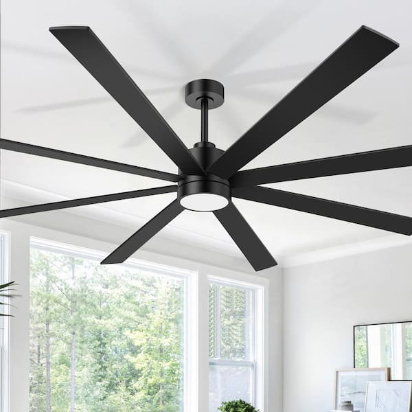 Breezary Lawrence 72 in. Black Windmill Ceiling Fan with LED Light