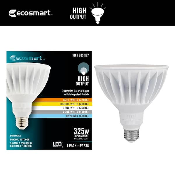 325-Watt Equivalent PAR38 Dimmable LED Spot Light Bulb with Selectable Color Temperature (1-Pack)