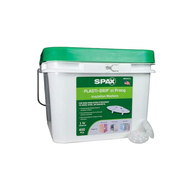 SPAX 1.75 in. x Plasti-Grip Ci Prong Rigid Insulation Washer Energy Efficient (400 Each) Bulk Pail