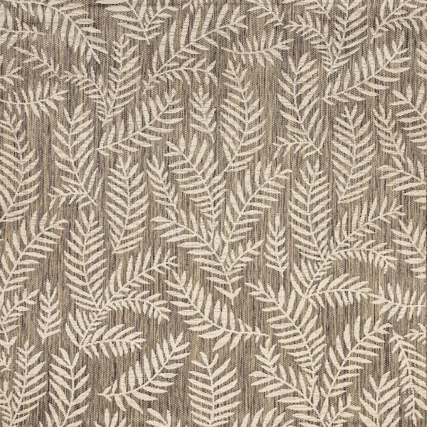 Nevis Palm Frond Brown/Beige 5 ft. Square Indoor/Outdoor Area Rug