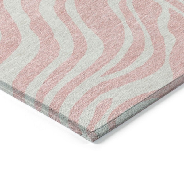 Chantille Machine Washable Indoor/Outdoor Abstract ACN1042 Pink 3 ft. x 5 ft. Area Rug