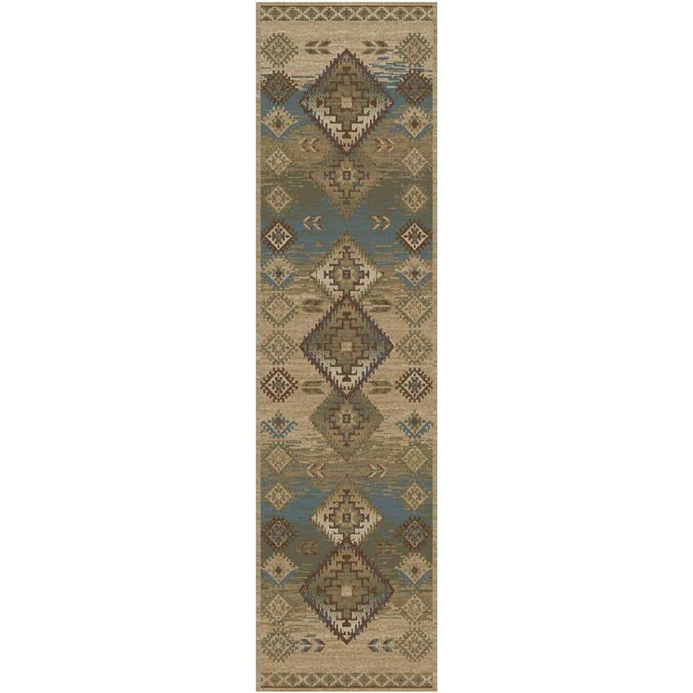 Mayberry Rug American Destination Phoenix Lodge Antique 2 ft. x 8 ft. Woven Abstract