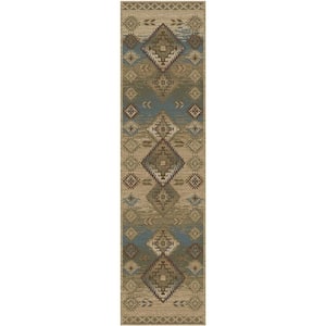 American Destination Phoenix Lodge Antique 2 ft. x 8 ft. Woven Abstract Polypropylene Rectangle Area Rug
