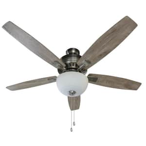 PRIVATE BRAND UNBRANDED Hugger 52 in. LED Indoor Brushed Nickel Ceiling Fan  with Light Kit AL383LED-BN - The Home Depot