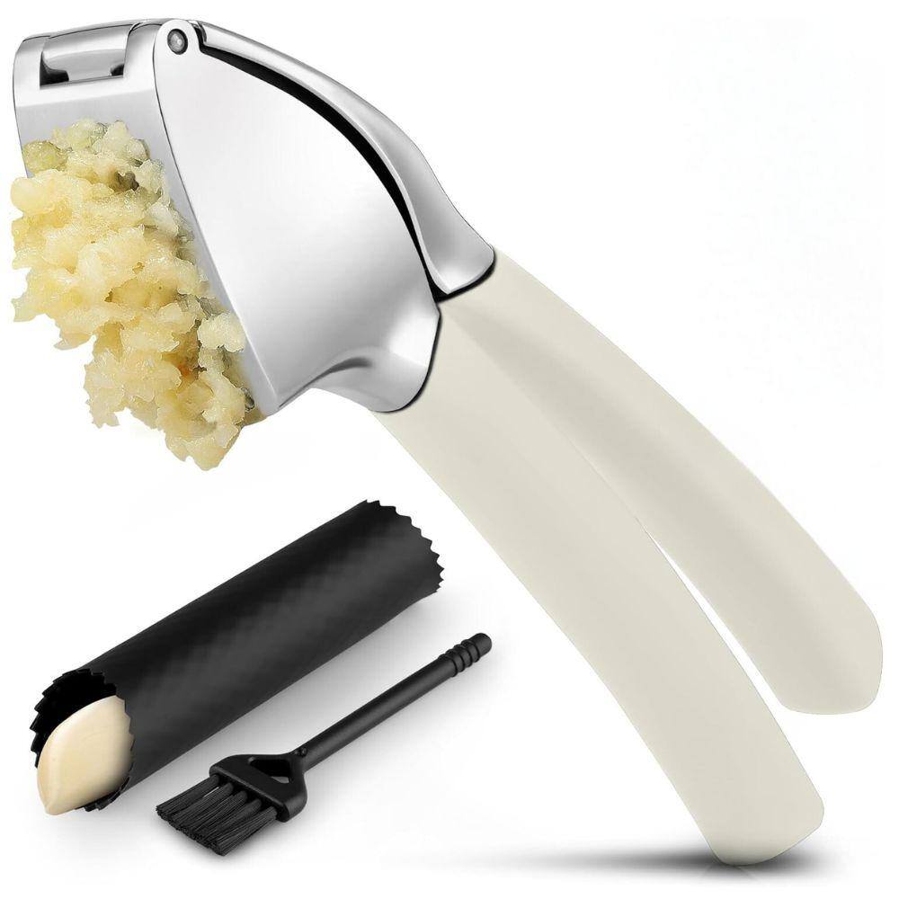 Comfort Grip Garlic Press with Peeler and Brush-White price history on PriceWatchPro