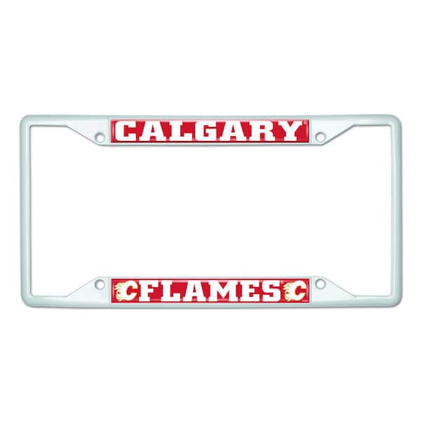 FANMATS Universal Fit NHL - Calgary Flames License Plate Frame - White