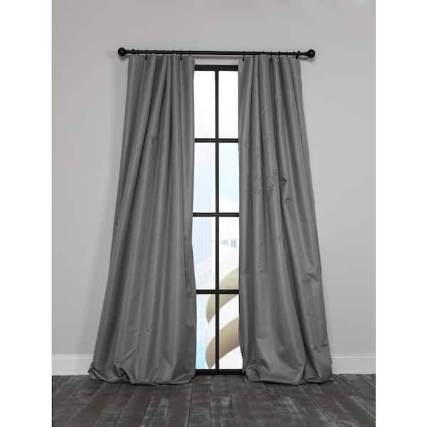 Manor Luxe Gray Thermal Rod Pocket Blackout Curtain - 54 in. W x 108 in. L