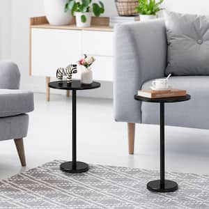 Coffee Table for Small Spaces,Small Round Side Table,Sofa Coffee Table,Alfresco Coffee Table,Black,Set of 2