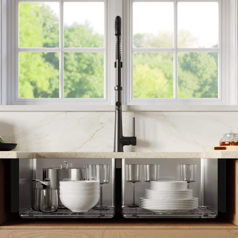Stainless Steel 36'' Double Bowl Farmhouse Kitchen Sink