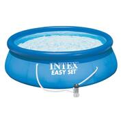 Easy Set 15 ft. Round 48 in. Deep Above Ground Inflatable Pool with Ladder, Pump and Deluxe Pool Maintenance Kit