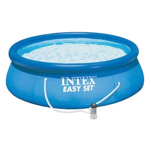 Easy Set 15 ft. Round 48 in. Deep Above Ground Inflatable Pool with Ladder, Pump and Deluxe Pool Maintenance Kit