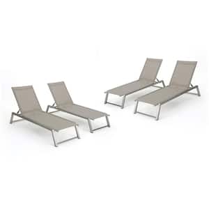 Myers Grey Metal Outdoor Chaise Lounge (Set of 4)