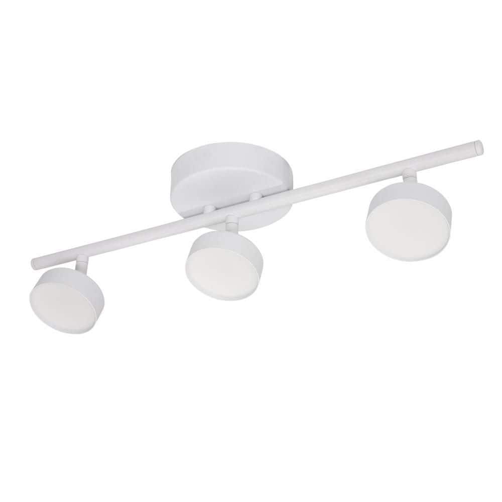 20 in. 3-Light White Adjustable Color Temperature and Heads Integrated LED Fixed Track Lighting Kit price history on PriceWatchPro